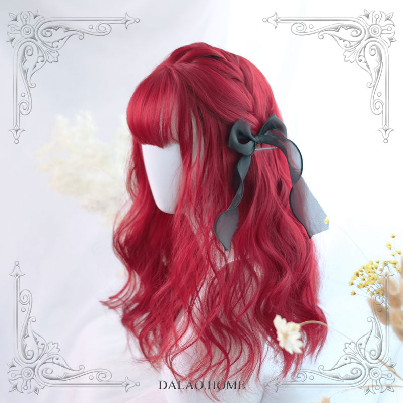 45cm Harajuku Soft Girl Miki Red Long Curly Lolita Wig