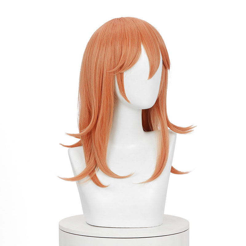 50CM Chainsaw Man Angel Demon Orange Brown Long Curly Cosplay Wig front