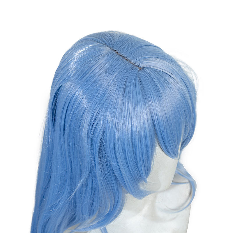Ayanami Rei Blue Long Curls Cosplay Wigs
