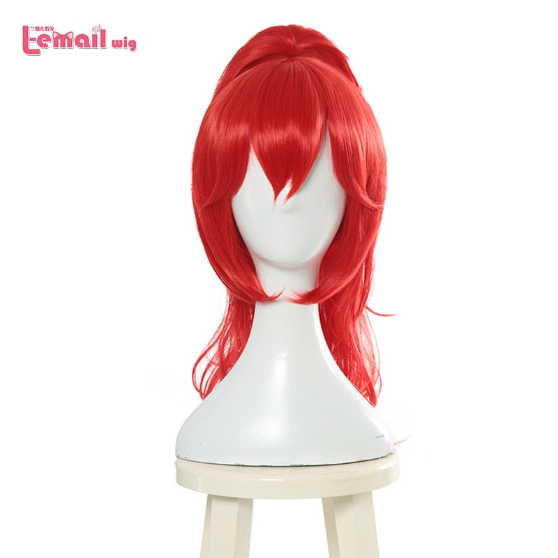 Game Bowsette Wave Red Ponytail Cosplay Wig
