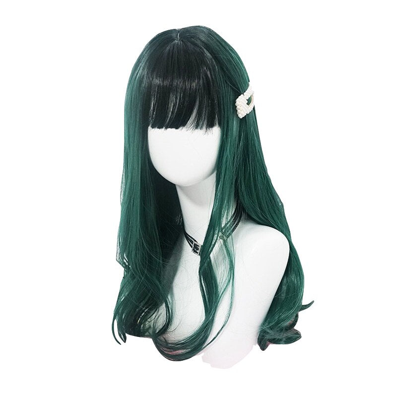 Long Green Lolita Wavy Izuku Midoriya Female Cosplay Wig