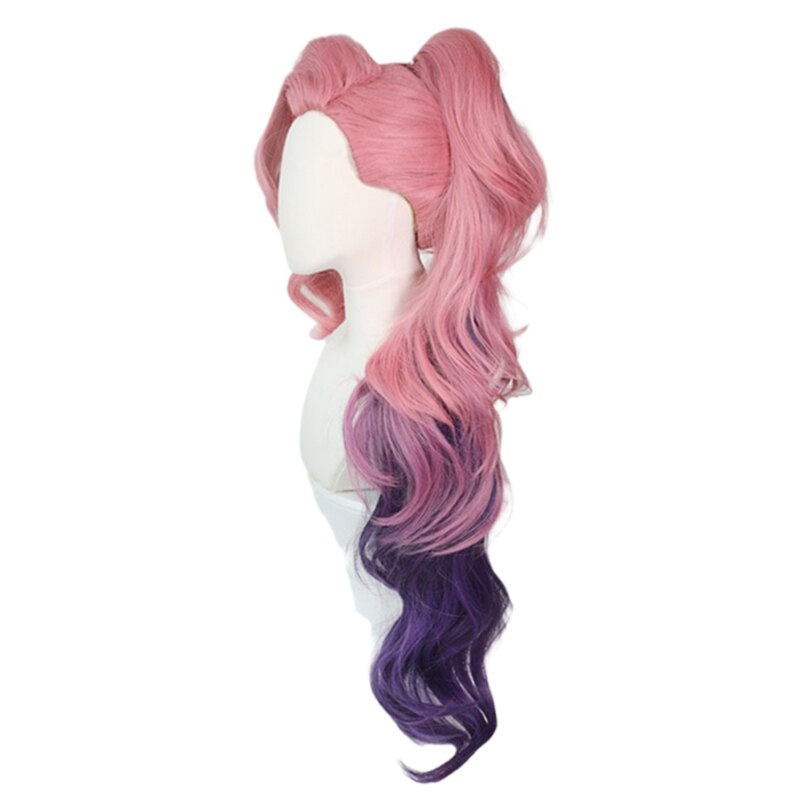 LoL Seraphine KDA Cosplay Long Pink Mixed Purple Wig