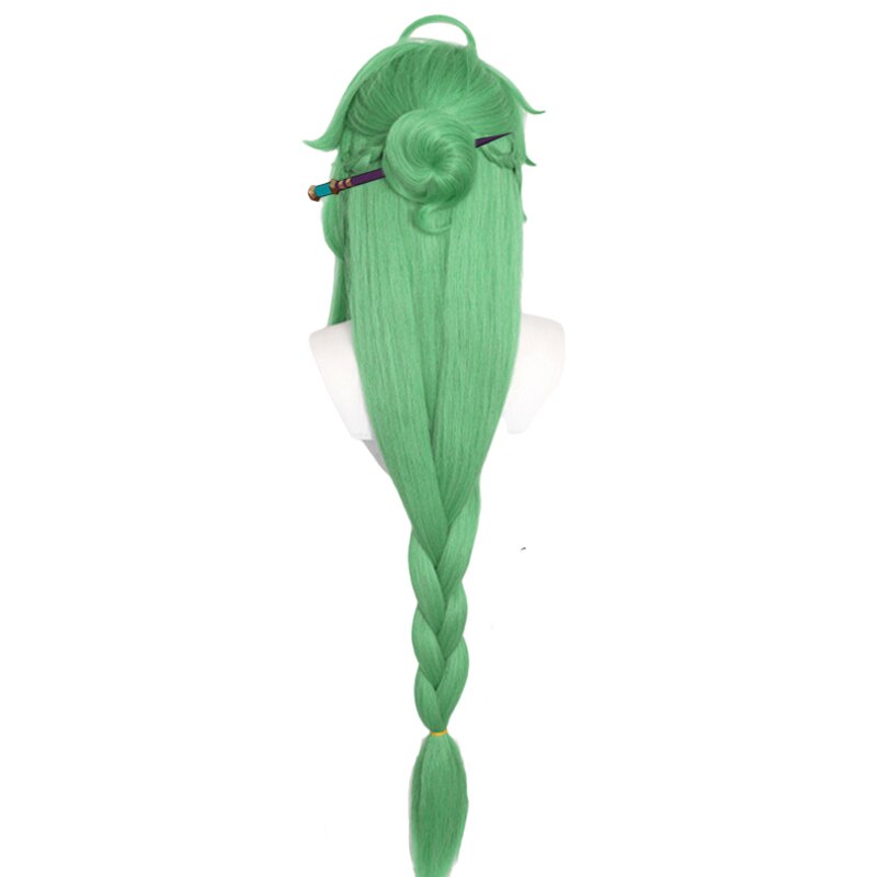 Genshin Impact Baizhu Long Green Braided Cosplay Wig