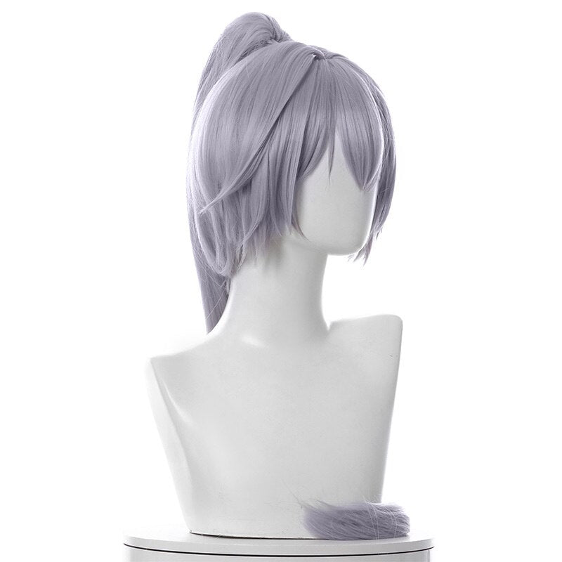 FGO Tomoe Gozen Cosplay Long Grey Purple Wig