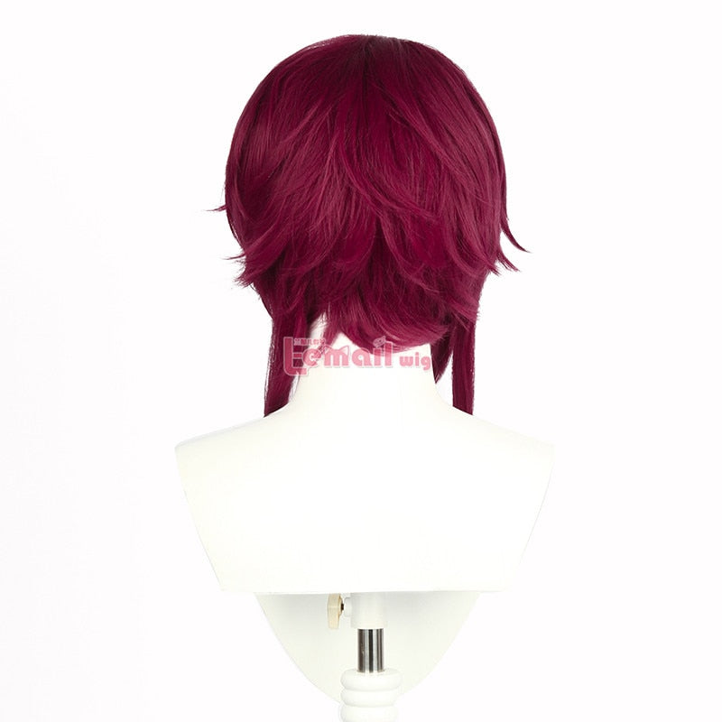 Genshin Impact Rosaria Short Wine Red Cosplay Wig