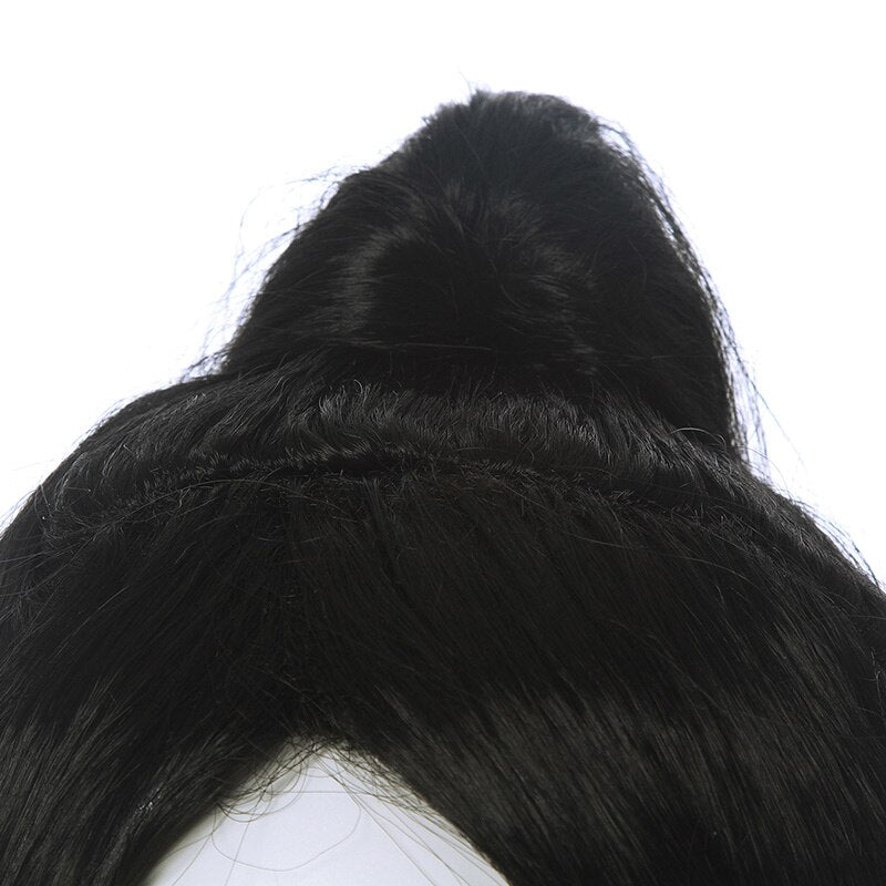 Valorant Sage 80cm Long Black Women Wi with Ponytail Cosplay Wig