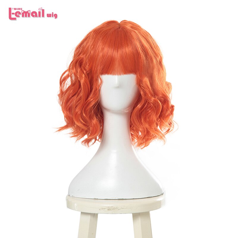New Women Wigs 30cm/11.81inch Short Curly Orange Cosplay Wig
