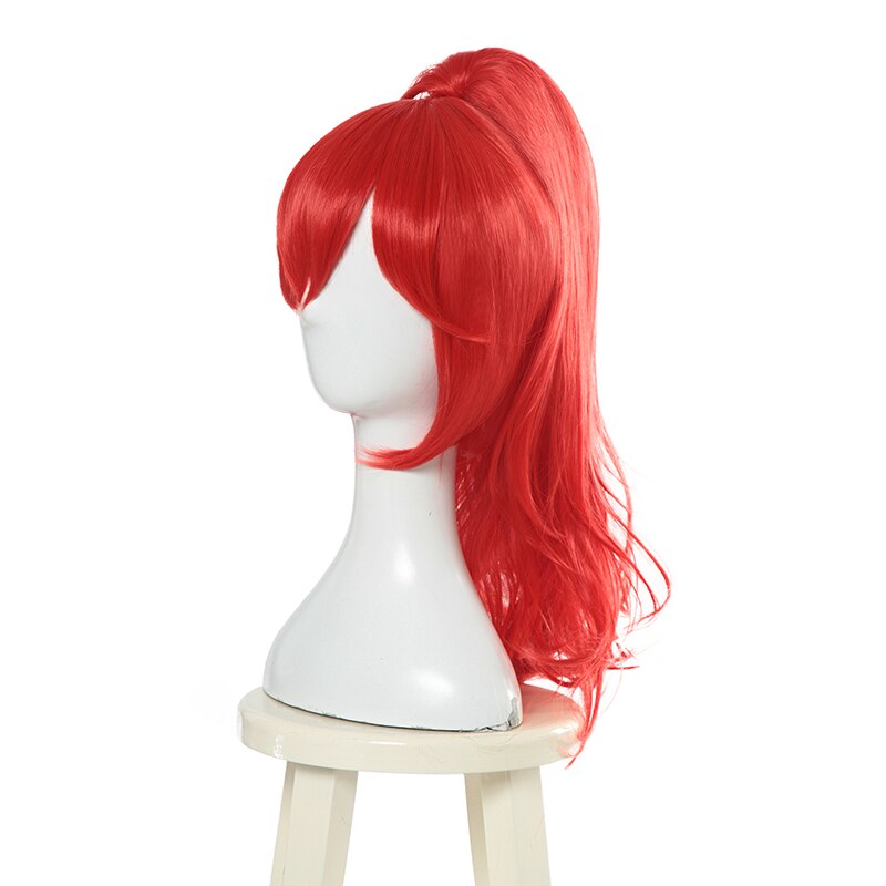 Game Bowsette Wave Red Ponytail Cosplay Wig