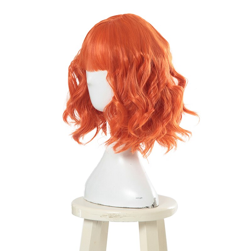 New Women Wigs 30cm/11.81inch Short Curly Orange Cosplay Wig