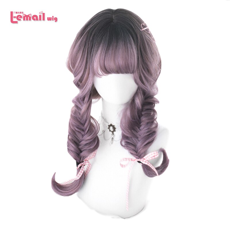 Purple Mixed Black Lolita Long Loose Wave Cosplay Wig