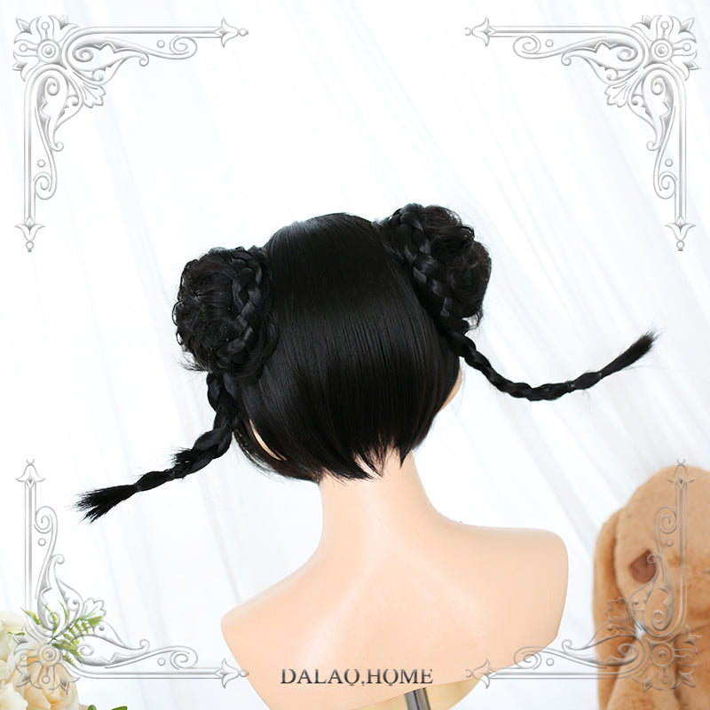 Harajuku Cute Double Tail Nana Black Short Lolita Wig
