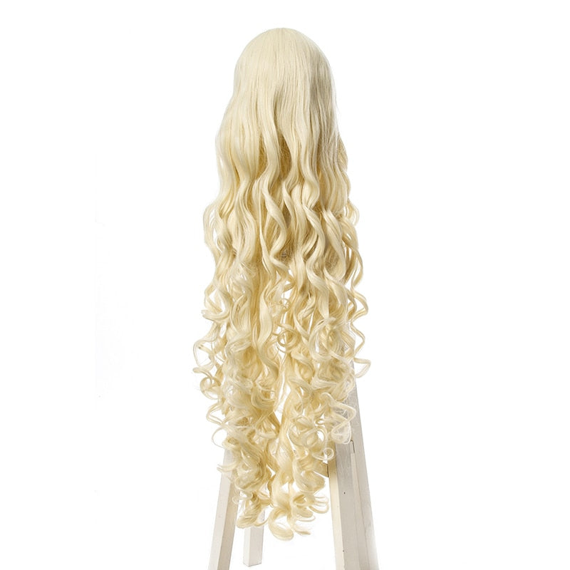 100cm Long Cosplay Wigs White Beige Long Wavy Wigs for Women