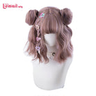 Mixed Color Lolita Short Wave Wig with Buns Gothic Cosplay Wig