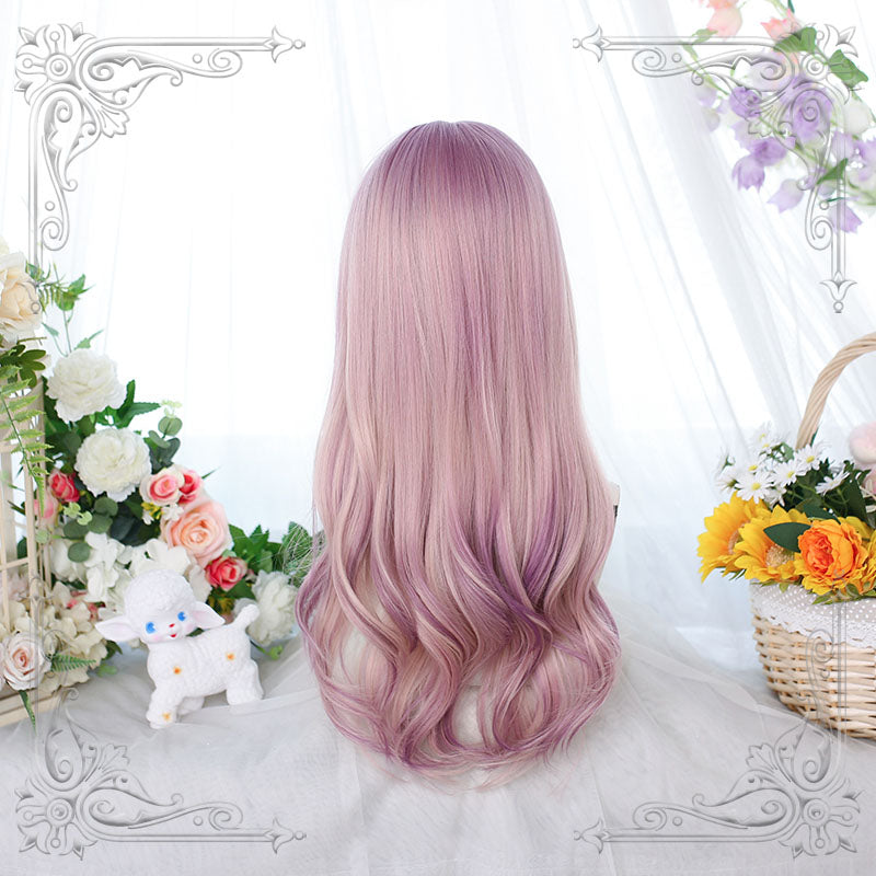 Lolita Pink Purple Gradient Curly Cosplay Wigs