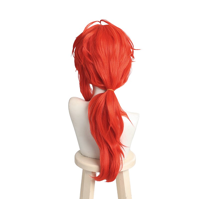 Game Genshin Impact Diluc 70cm Red Long Cosplay Wig