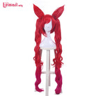 LOL Star Guardian Jinx Cosplay Wigs Long Red Mixed Pink Loose Wave Cosplay Wig