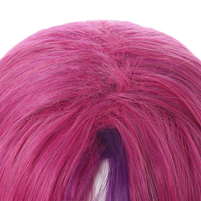 Game LoL Star Guardians Xayah Cosplay Long Pink Green Wig
