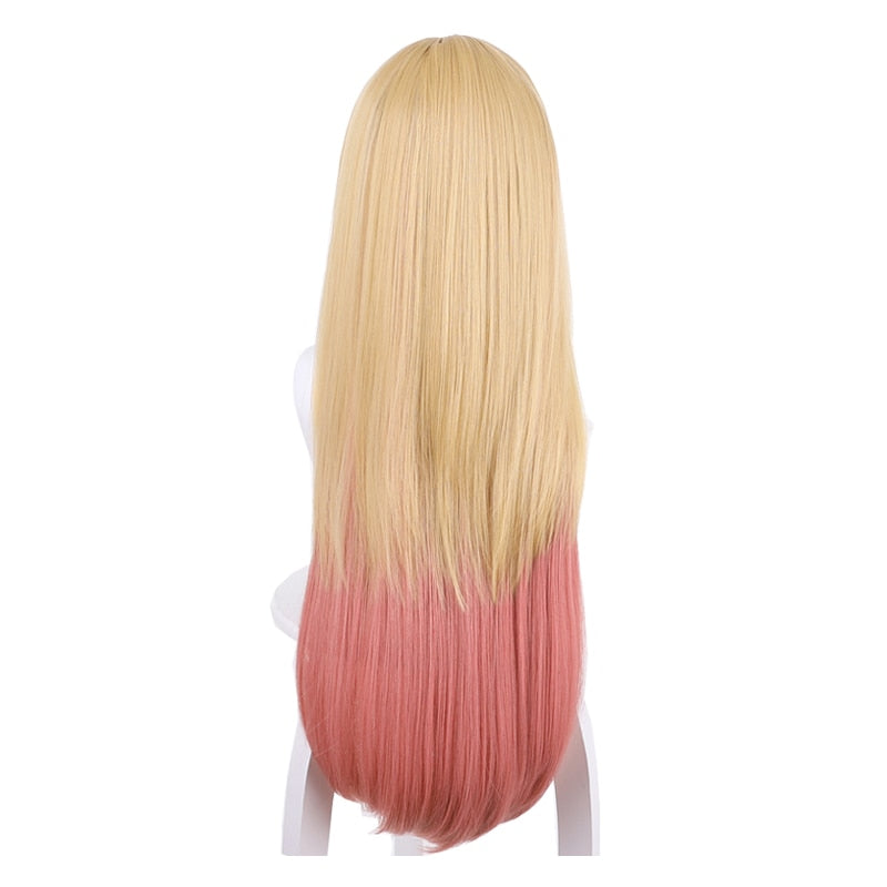 My Dress Up Darling Marin Kitagawa Yellow Gradient Pink Long Straight Cosplay Wig